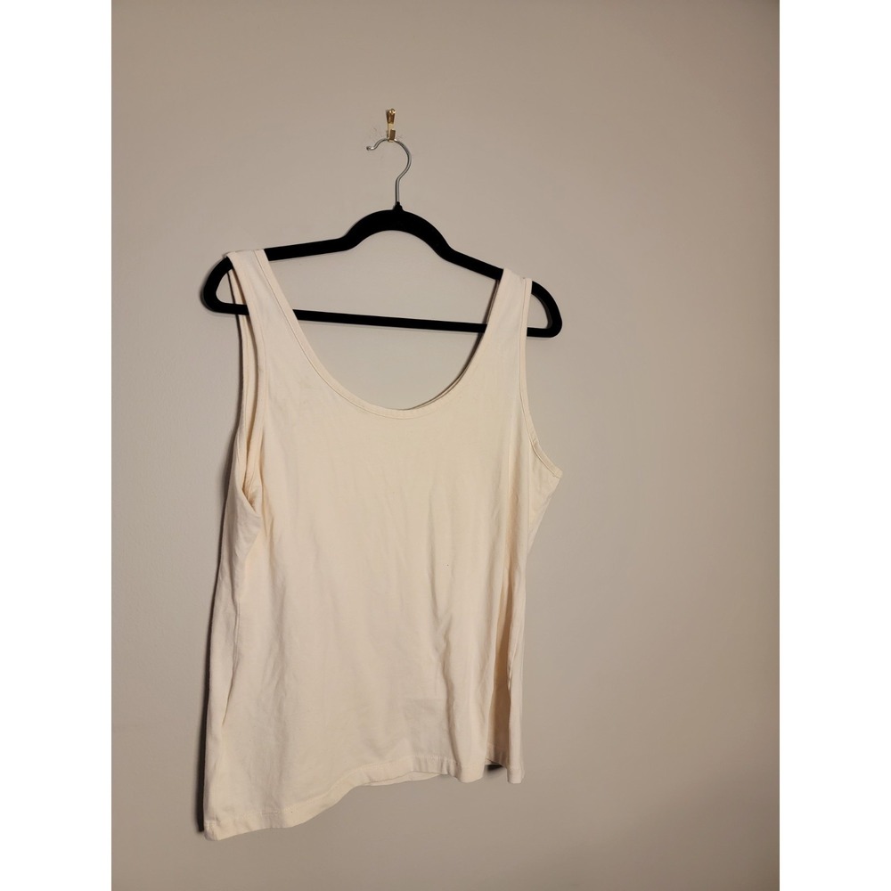 Guess Tank Top Womens Sz XL White Palm Tree‎ Sky Rhinestone Graphic Scoop Neck - Picture 7 of 8